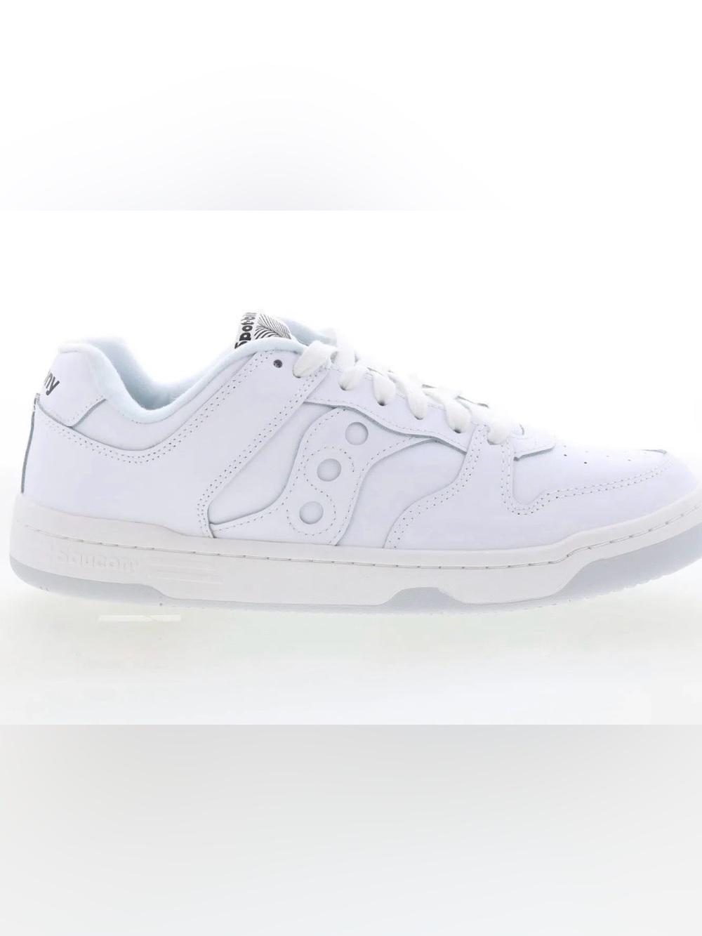 Saucony Men’s All-White Leather Spot-Built Hawk Sneaker Size 10.5
